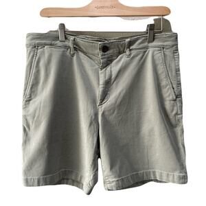 Faherty Men’s Coastline Shorts Stretch Flat Front Relaxed Fit Olive Size 35